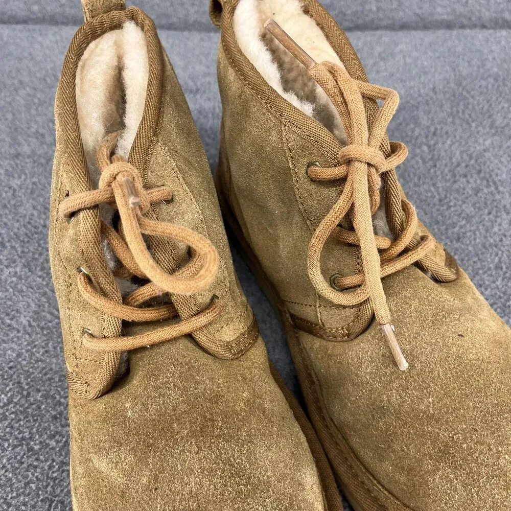 UGG Neumel Boots‎ Womens Size 5 Suede Sheepskin Lace Up Warm Shoes